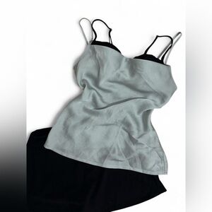 Express Light Gray Satin Slip Tank